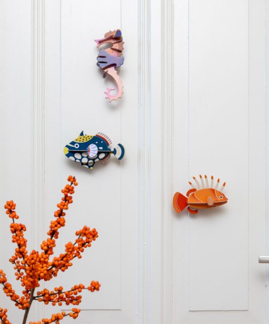 Even outside the sea our sea creatures love to strike a pose. Where would you hang them?